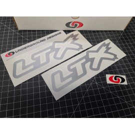LTX Outline Decals (2-Pack) Racing Hood Window Stickers 8.5" Fits Corvette Camaro CTSV LT1 LT4 LT5 Select Color: (Metallic Silver, 2)