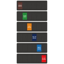 Office Sign-6 Options Door Signs for Office In A Meeting Sign/Out Of Office/Do Not Disturb/Working From Home/Please Knock/Back Soon Privacy Office Slider Sign for Meeting & Conference Room Black