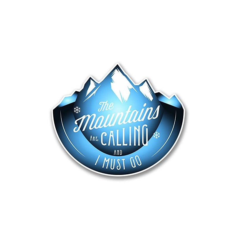 2 x 10cm The Mountains are Calling Vinyl Sticker Ski