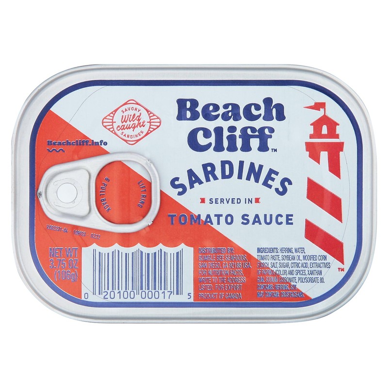 Beach Cliff Wild Caught Sardines in Tomato Sauce, 3.75 oz