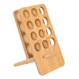 Honicemar 12 - Hole Wooden Essential Oil Holder Aromatherapy Organizer Essential Oil Bottles Display Rack & Slanted Essential Oil Shelf Stand, Suitable for Home/Spa/Vanity Table/Office