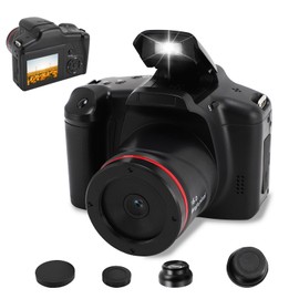 Compact Digital Camera, 16MP HD Digital Camera for Photography with 180 Degrees Flip Screen, Portable 16X Digital Zoom Camera with Magnifier for Traveling Outdoor Recording