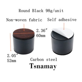 Tsnamay 2" Self Adhesive Bed and Furniture Risers,Lift Furniture Risers Steel Bed Risers to Heavy Furniture or Beds Furniture Chair Table Risers,Round Black 60x52mm(WH)