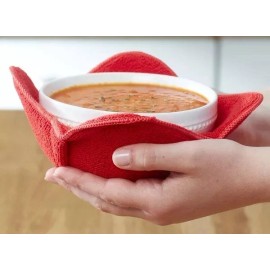 Unbranded Set of 4 Red Microwave Bowl Huggers Multipurpose Potholder Heat Resistant