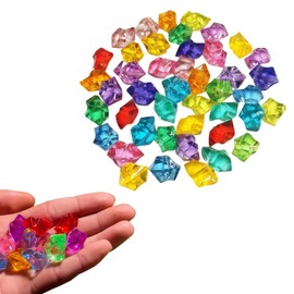 Omeblos 50 Pcs Pirate Jewels Treasure,Acrylic Diamond Gems Jewels,Childrens Crystal Acrylic Gemstones,Colorful Acrylics Ice Rock Gems,25mm Large Size for Party Decor,Vase Fillers & DIY Crafts,Gifts