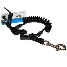 JCS 36inch Snappy Auto Coil Shock Line with Lanyard, Split Ring & Stainless Steel Bolt Snap
