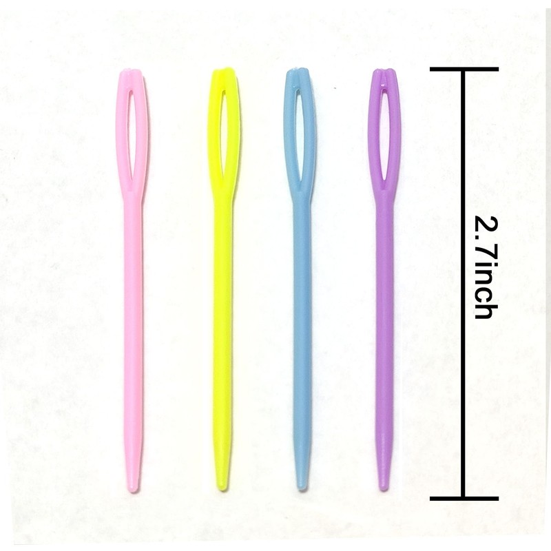 52Pcs 2.7 "Large Eye Plastic Sewing Needles,Learning Needles,Yarn Needles Darning