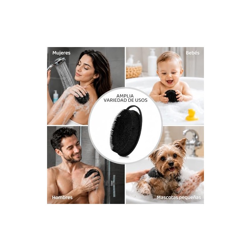 Janety Cepillo Baño Silicona Piezas Diseño Doble Cara Herramienta Limpieza