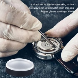 Watch Case Cushion, Transparent Soft Rubber Watch Repair Tool, Slip Resistant Jewelry Movement Casing Cushion Pad (75mm)