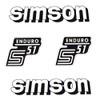 Simson S51 Enduro Sticker Set of 4 White
