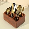 Brick Brown Premium Handcrafted Wooden Spoon stand for kitchen |
