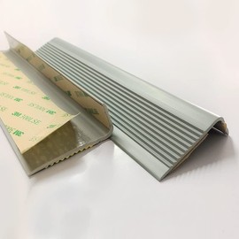 LeongLzt 72 Inch Stair Nosing，Shaped Stair Edge Protector Vinyl Stair Edging Self-Adhesive Rubber Stair Nosing Stair Nose Molding, Non-Slip Stair Tread Stair Trim for Indoor & Outdoor Stair Use