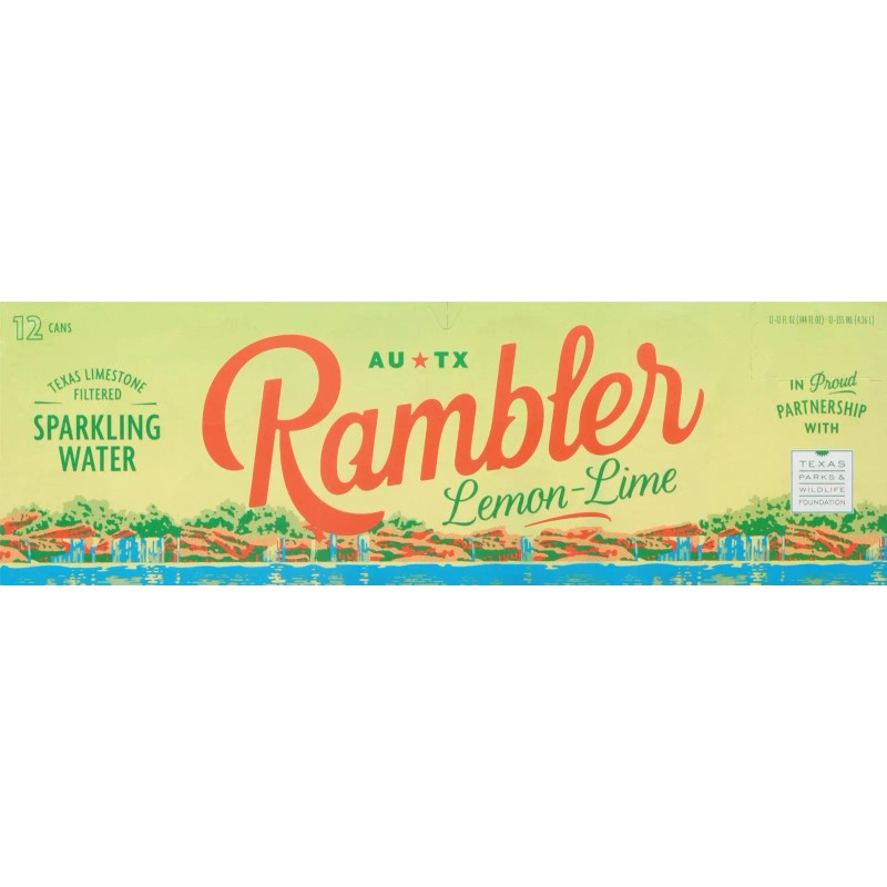 Rambler Water Sparkling Lemon Lime 144 fl oz (Pack of