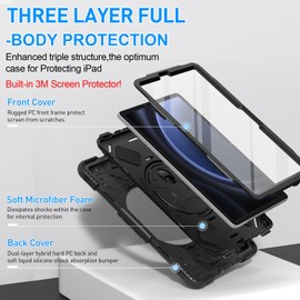 SUPFIVES - Funda para Galaxy Tab S9/S9 FE 2023 con protector de visualización, funda de silicona líquida militar mejorada para Tab S9FE 10.9 pulgadas / S9 11 pulgadas con soporte para bolígrafo S +