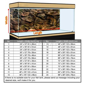 VIP.LINE Rock Wall Aquarium Background Poster PVC Fish Tank Decor Landscape 24 36 48 72 (48" x 18"/ 122 x 46cm)