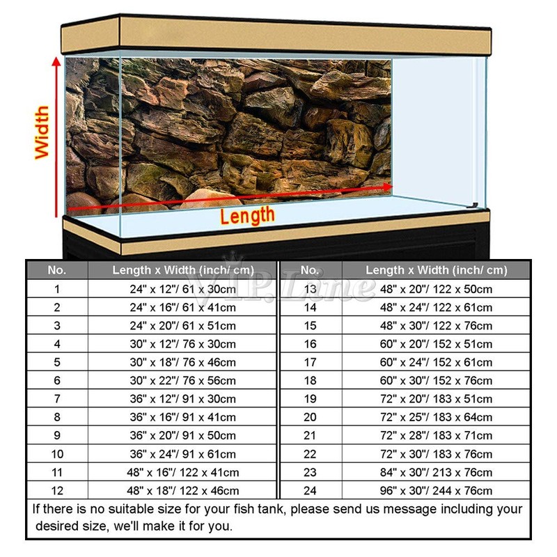 VIP.LINE Rock Wall Aquarium Background Poster PVC Fish Tank Decor