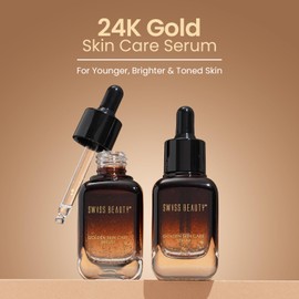 Swiss Beauty 24K Gold Face Serum For Glowing Skin | Light Weight, Non Greasy Serum With Anti Ageing Formula | 40ml