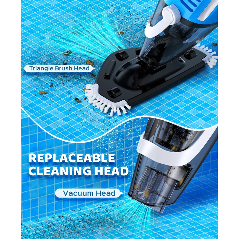 Pool Vacuum for Above Ground Pool with a Telescopic Pole,