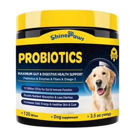 Probiotics for Dogs - Dog Probiotics for Digestive Health, Prebiotics, Enzymes, Fiber, and Omega-3 with Vitamins to Promote Intestinal Health, Support Immunity, Allergies & Itchy Skin, 120 Bites