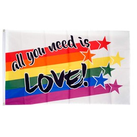 Flaggenfritze® Flag Rainbow All You Need is Love 90 x 150 cm