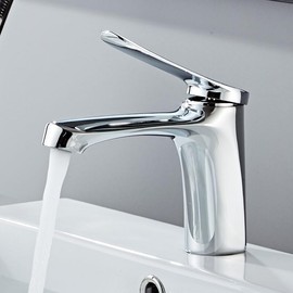 DUSJYOHRD Multi-Color Bathroom Sink Faucet Brass Basin Mixer Bathroom Accessories Cold and Hot Brass Basin Mixer Tap 2018A113(Chrome)