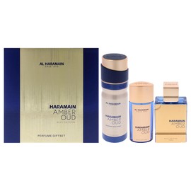 Al Haramain Amber Oud - Bleu Edition for Unisex - 3 Pc Gift Set 2.5oz EDP Spray, 1oz EDP Spray, 6.6oz Body Spray