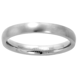 Sabrina Silver Plain Titanium Ring 3mm Wedding Band for Men Brushed Finish Comfort Fit Size 10.5