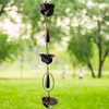 Zaer Ltd. Ornate Hanging Rain Chains (Bronze Finish, Peonies)