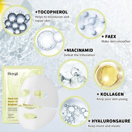 Collagen Mask Pack of 4 Collagen Mask Organic Collagen Mask Deep Collagen Mask with Hydrolysed Collagen Suitable for Moisturising and Improving Skin Elasticity