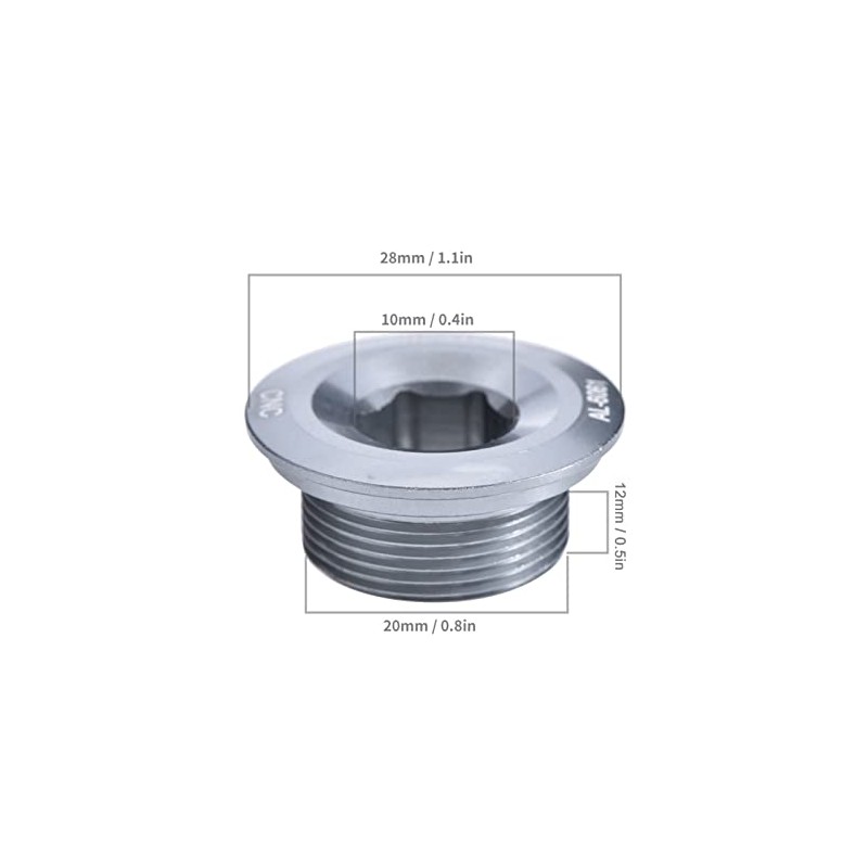 Keenso Bicycle Crank Bolt, Bicycle Aluminium Alloy Crank Bolt BB