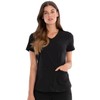 Cherokee Women's Plus Size V-Neck Scrubs Top, Black