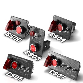 EZAUTOWRAP Racing 12V Ignition Switch Carbon Fiber Engine Start Push Button LED Toggle Panel Car ES04