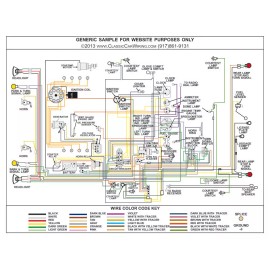 1940 1941 1942 1947 Chevy Truck Full Color Laminated Wiring Diagram 11" X 17"