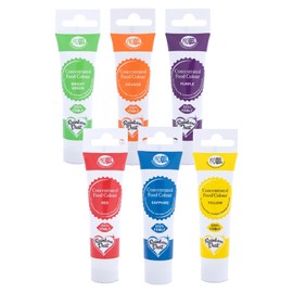 RAINBOW Dust ProGel Icing Colour Paste Gel Food Colouring Sugarcraft Set 6 Pack