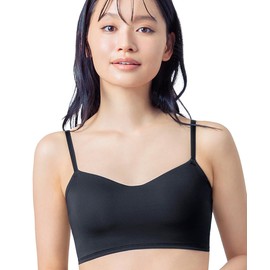 Wing/Wacoal KB1040 Women's Wireless Bra, Easy to Clean Bust Silhouette, Smooth and Comfortable, Synchro Half Top, Bra Top, Fits Up to 3L, Large Size, BL, LL