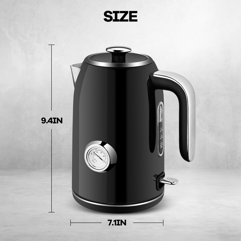 PUKOMC Electric Kettle, 1.7L Stainless Steel Tea Kettle with Temperature