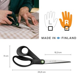 Fiskars ReNew Universal Scissors, Length: 24.9 cm, Recycled Stainless Steel/Recycled Plastic, Functional Shape, Black, 1074546
