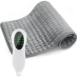 Almohadilla Térmica Eléctrica para Alivio del Dolor de Espalda, Cuello y Hombros, Compresa Caliente Electrica con 10 Ajustes de Temperatura, Compresa Electrica Fisioterapia, Calentamiento Rápido