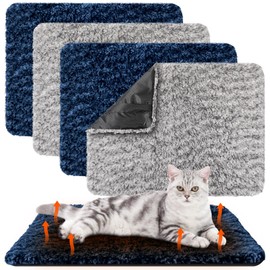 Drydiet 4 Pack Self Warming Cat Pads Self Heating Cat Mat Thermal Pads for Small Dogs Washable Pet Kennel Pad Crate Bed Mat with Removable Covers for Indoor Outdoor Pet