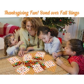 BIZIBAFF Fall Bingo Game Cards for Kids Adults - 24 Players Fall Festival Party Game - Autumn Bingo Cards for Family School Classroom Thanksgiving Activities Party Favors Supplies