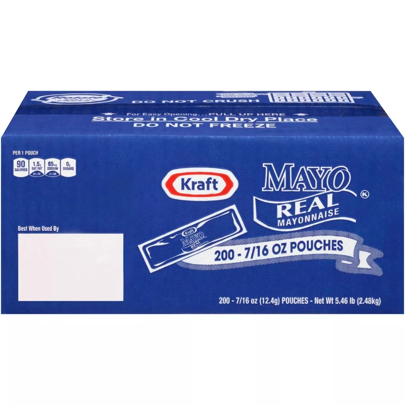 Kraft Real Mayo Mayonnaise Single Serve Pouches, 200 ct.