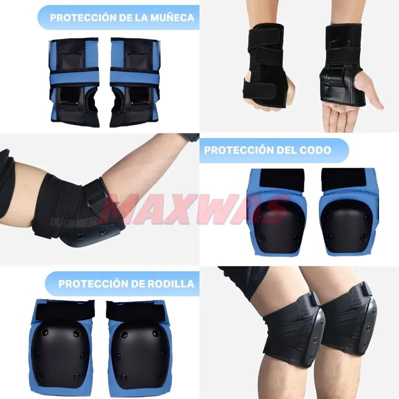 Coderas Rodilleras Protección Patinaje Niño Ajustable,kit 7
