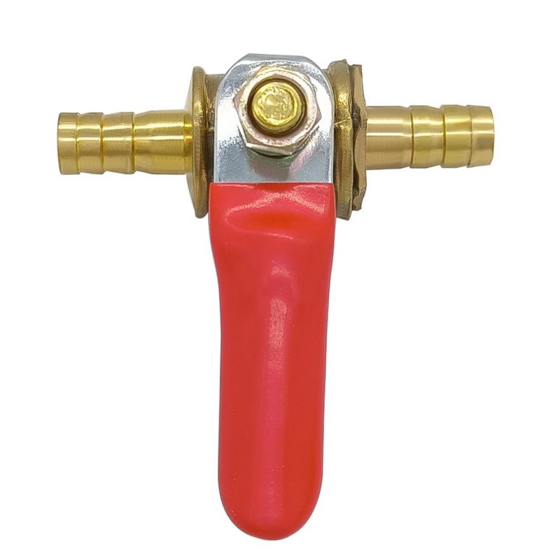 Hooshing 2PCS 1/4" Hose Barb Ball Valve Brass Shut Off