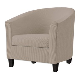 SHILV. HOME 2 Piece Tub Chair Covers with Cushion Cover, Stretch Jacquard Furniture Cover,Armchair Protector Slipcover Removable Machine Washable (Camel)