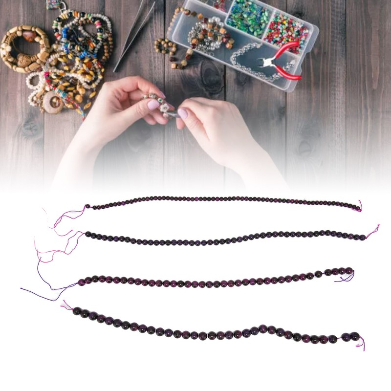 4pcs Natural Stone Tiger Eye Round Beads Bracelet Tiger Eye