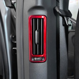 YOUTOOCAR 2PCS B-Pillar Rear AC Vent Trim Covers Compatible with Kia EV6 2021-2024 Accessories (Red)