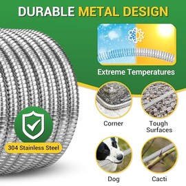 Manguera de Jardín - Manguera Corta de Metal de 3 Pies con Conexión Hembra a Hembra, Manguera Flexible de Alta Resistencia para Carrete de Manguera Exterior/Deshumidificador/RV, Acero