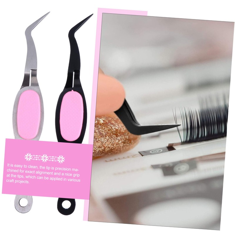 Angoily 4pcs Stainless Steel Craft Tweezers Comfortable Grip for Precision
