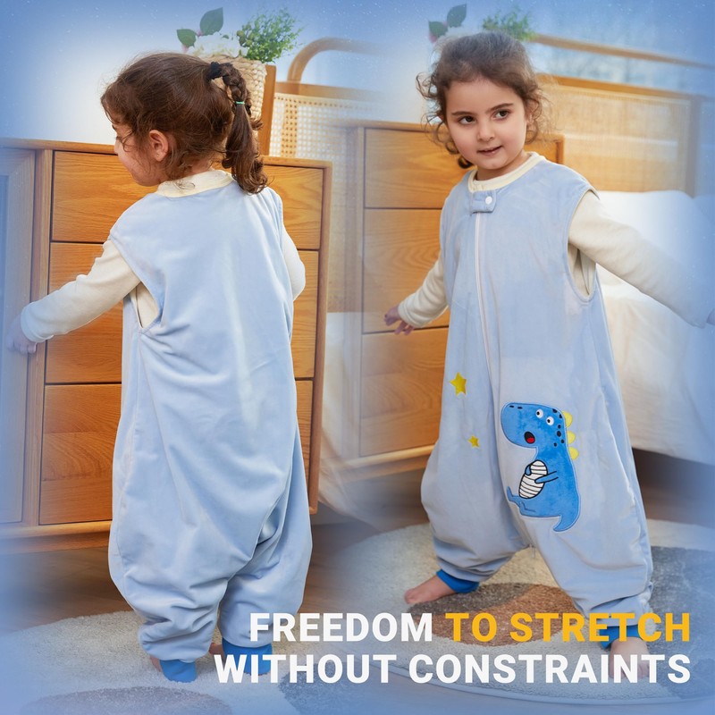 BETTERFUN - Saco de dormir para niños pequeños con pies