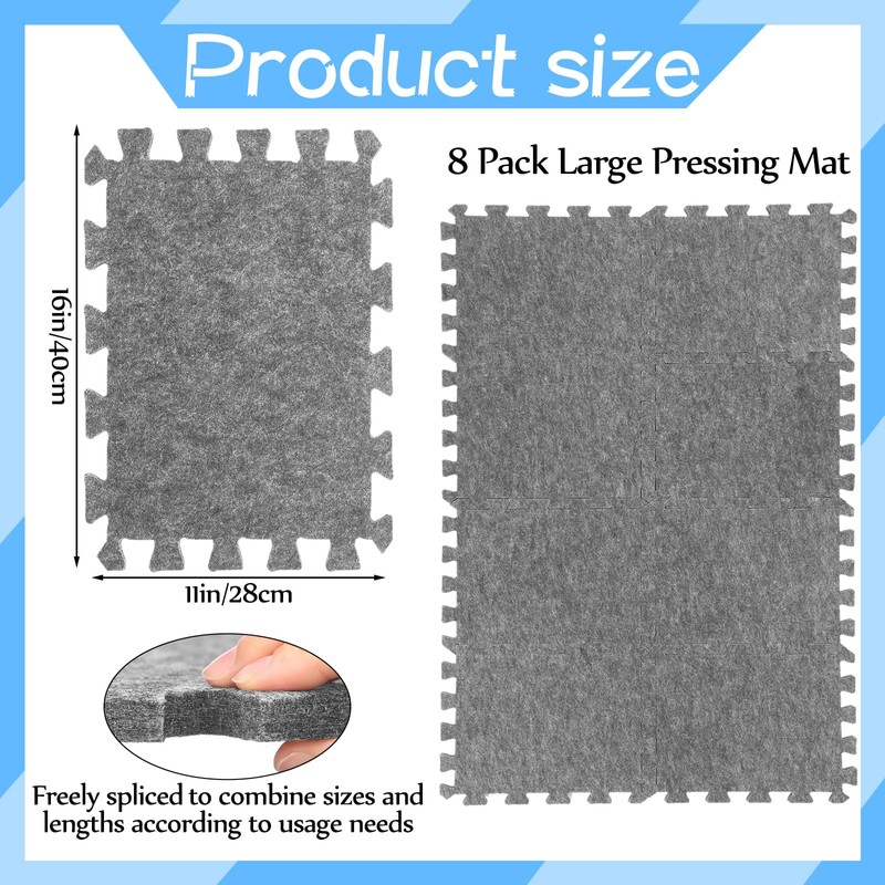 Ziliny 8 Pack Large Wool Pressing Mat 22" x 63"